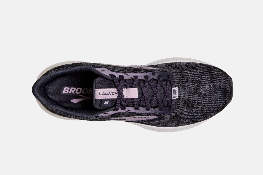 Brooks Running Shoes Womens Black/Purple - Launch 8 Road - 7453-ICQNP